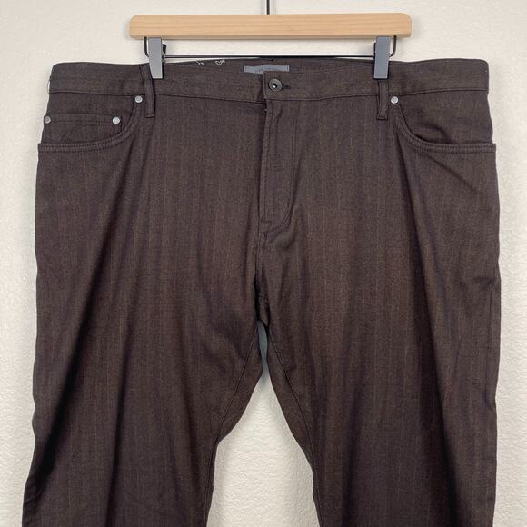John Varvatos JV 701 Regular Fit Straight Leg Brown Stripe Pants 42 NWT - Picture 6 of 13